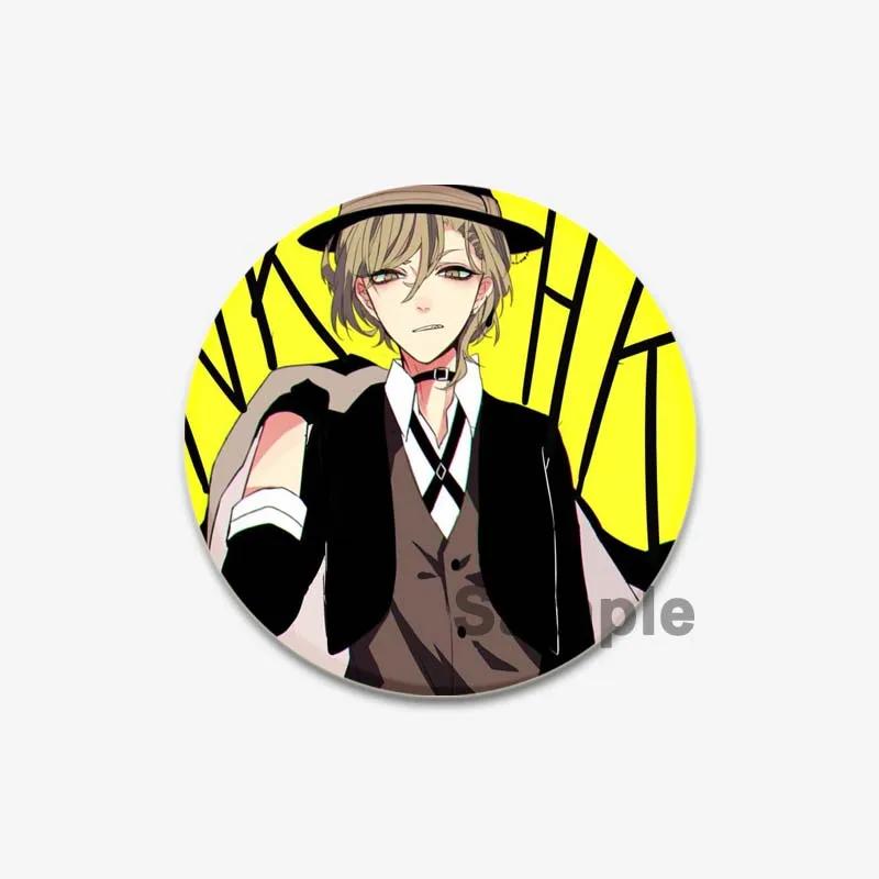 Значок Bungo Stray Dogs 32/44/58 мм, агентство Atsushi Nakajima Dazai Osamu, мягкая пуговица, декоративная шляпа ручной работы, значок, подарочный аксессуар