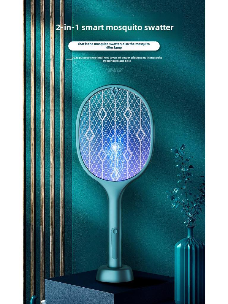 Электрическая мухобойка и уничтожитель комаров с зарядкой через USB: Мощная ловушка для комаров и мух 2 в 1