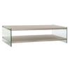 Table Basse - Moderne - 130 Cm - Verre - MDF - Blanc