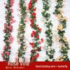 Artificial Rose Vine: Plastic Flower Tendrils for Indoor Ceiling Decor and Wedding Decorations