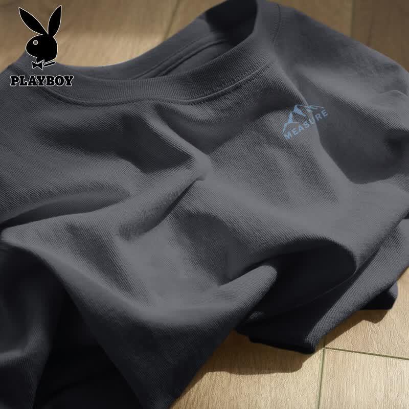 PLAYBOY Мужская футболка с коротким рукавом из чистого хлопка