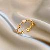 Stainless Steel Retro Trendy Opal Opening Rings for Women Exquisite Natural Stone Finger Jewelry Anniversary Gift Colorfast