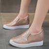 Fashion Women's Sneakers Hollow Rhinestone Platform Wedge 2024 Spring Fall Hidden Heel Breathable Fashion Shoes Casual Simple