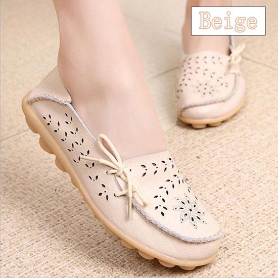 Женские туфли из искусственной кожи с перфорацией, с антискользящей подошвой