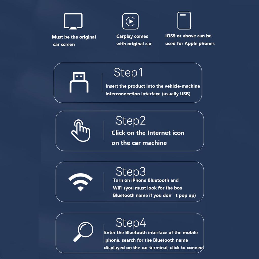 Мини беспроводной автомобильный телефонный адаптер для подключения CarPlay Android Auto для iPhone Универсальный разъем WiFi Plug And Play