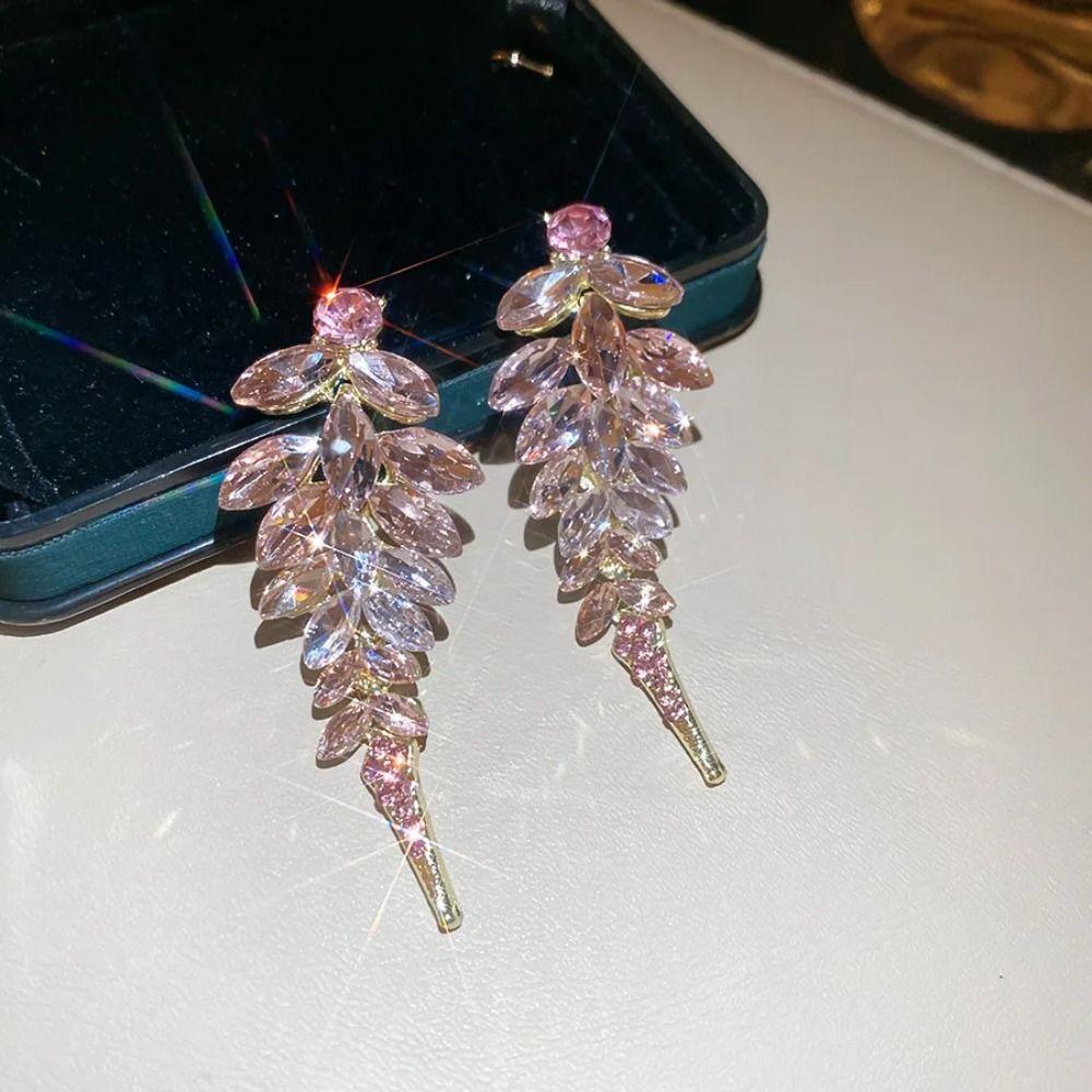 Silver Needle Tassel Earrings Full Drill Dangle Earrings Fashion Zircon Earrings Elegant Occasions