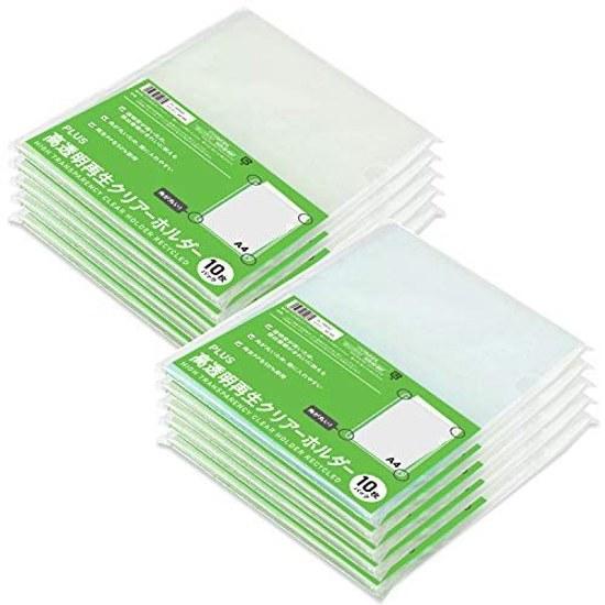 Plus High Transparency Recycled Clear Holder 10 Sheets x Packs 100 A4 Rounded Corners 89-188