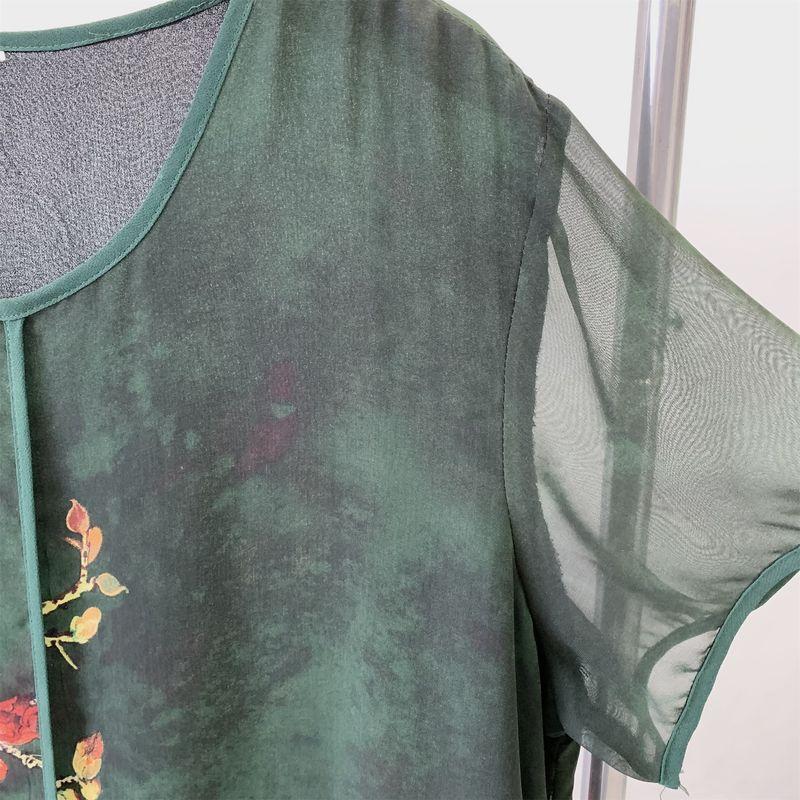 Mother's Day Clothes Mom Summer Clothes Dress Fashionable New Middle-Aged and Elderly Women's Clothing Elegant Chiffon Skirt Plus Size