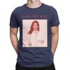 Мужские Розовые Музыкальные Футболки Lana Del Rey Винтажная Хлопковая Одежда Повседневные Футболки с Короткой Рукавой и Круглым Вырезом 4XL Футболки