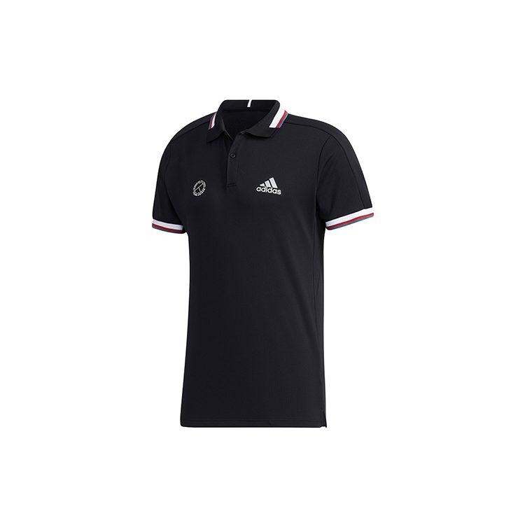 Adidas Polo Shirts Men's Black Polo Collar Moderate Straight Fit FT6765