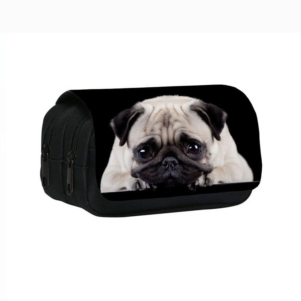 Милый пенал с принтом щенков, двухслойный, для учеников средней школы и детей