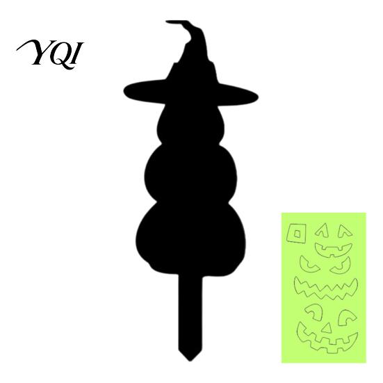 Fluorescent Outdoor Decor Halloween Ghost Garden Stake, Spooky Glow-in-The-Dark Yard Sign, Pumpkin Reusable Art Scarecrow Acrylic Decoration for Lawn