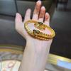 Высококачественный открытый браслет с инкрустацией костью змеи
