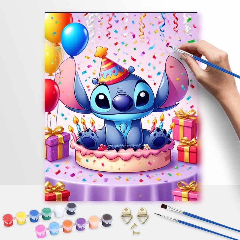Disney Стич цифровая масляная живопись картина искусство ручная работа DIY домашний декор праздничный торт воздушные шары вечеринка подарок настенный декор
