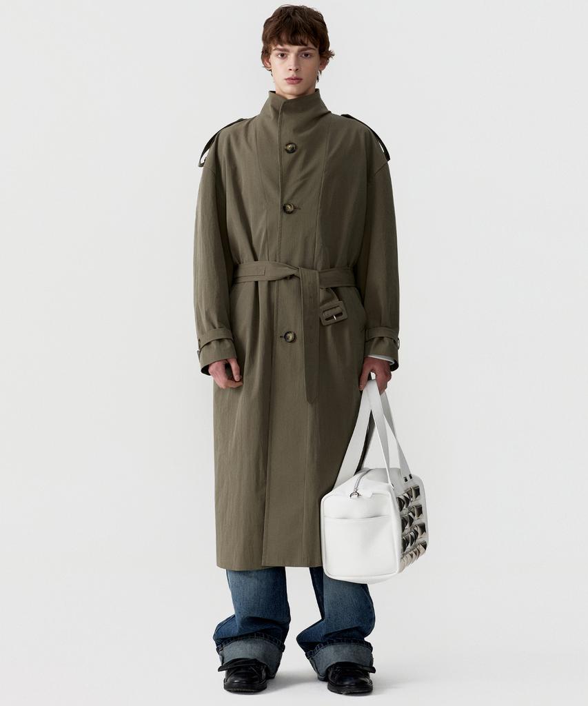 Esc Studio Laundry Tag Trench Long Coat (Khaki)