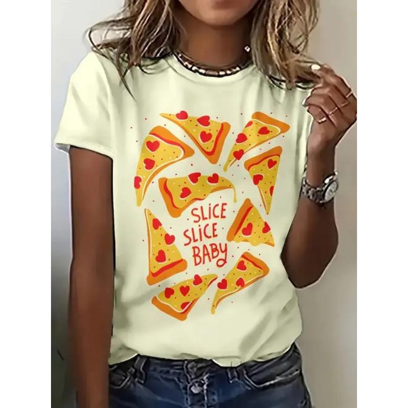 Summer Fruit Themed Printed Simple and Versatile Short Sleeves Women's T-shirts