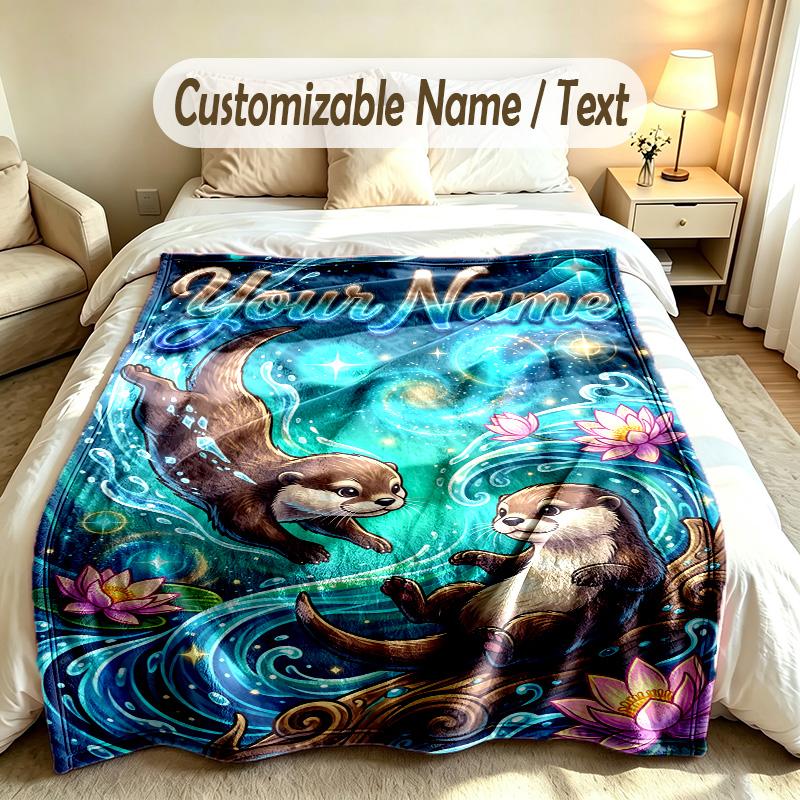 Fantasy Magic Theme Soft Blanket Personalized Custom Name Text Print Warm Blanket Home Sofa Bedroom Decor