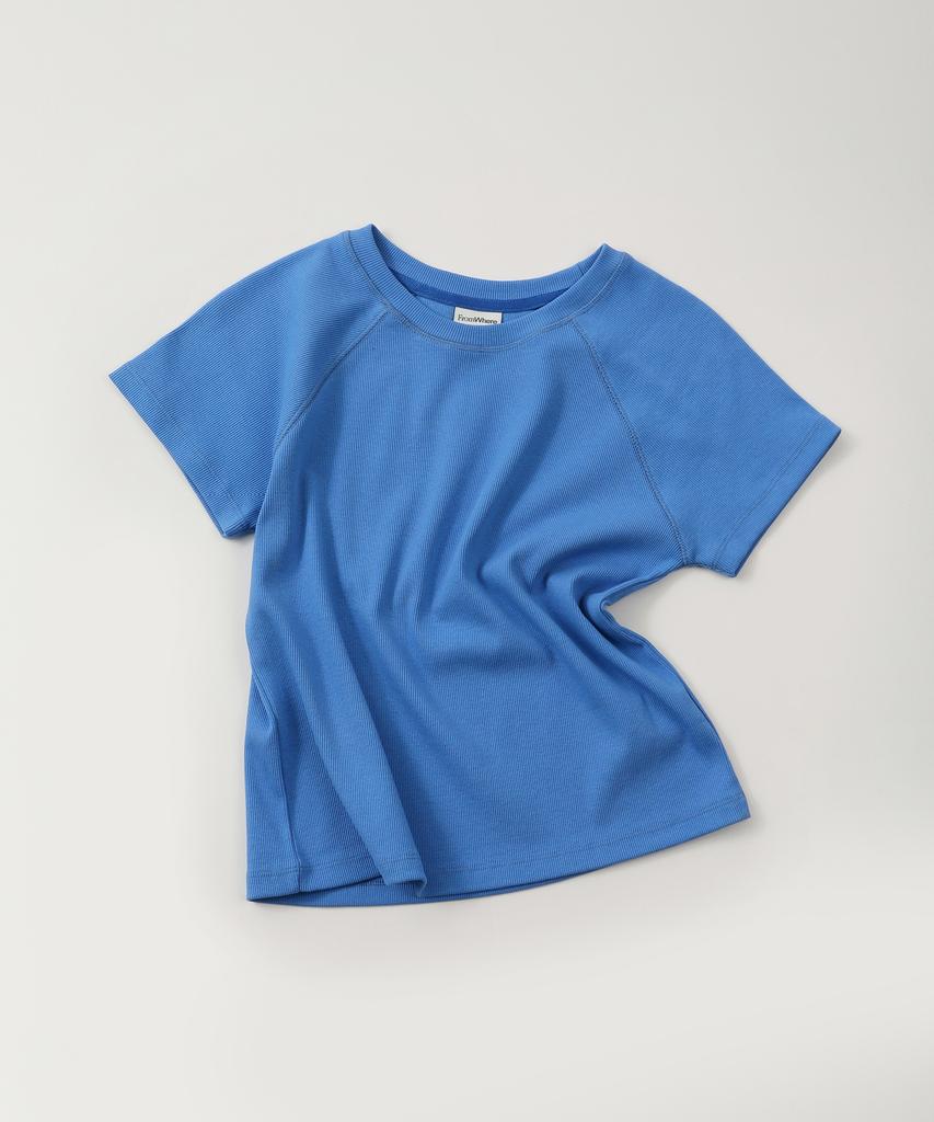 FROMWHERE Raglan Slim T-Shirt Blue