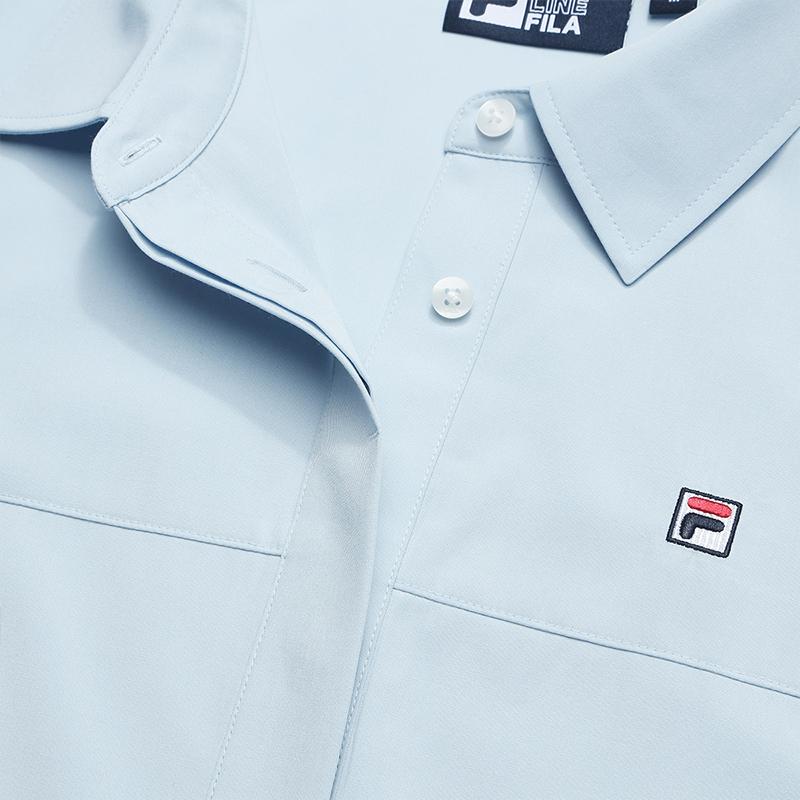 Fila Heritage Classic Простая Эластичная Удобная Свободная Тканая Рубашка с Длинным Рукавом Женские рубашки F11W548406FLB