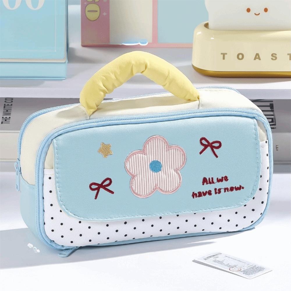 Multi-Layer Stationery Bag Soft Handle Storage Bag New Design Pencil case Student Use