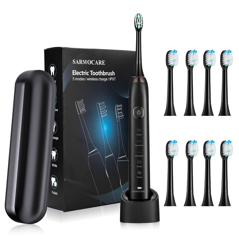 Sonic Electric Toothbrushes for Adults Smart TimerTeeth Whitening Toothbrush IPX7 Waterproof 6 Replaceable Heads Set