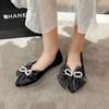 Fashion Women's Shoes 2024 Brand Shallow Women's Flats Fashion Butterfly-knot Daily Flats Women New Plus Size String Bead Flat Shoes