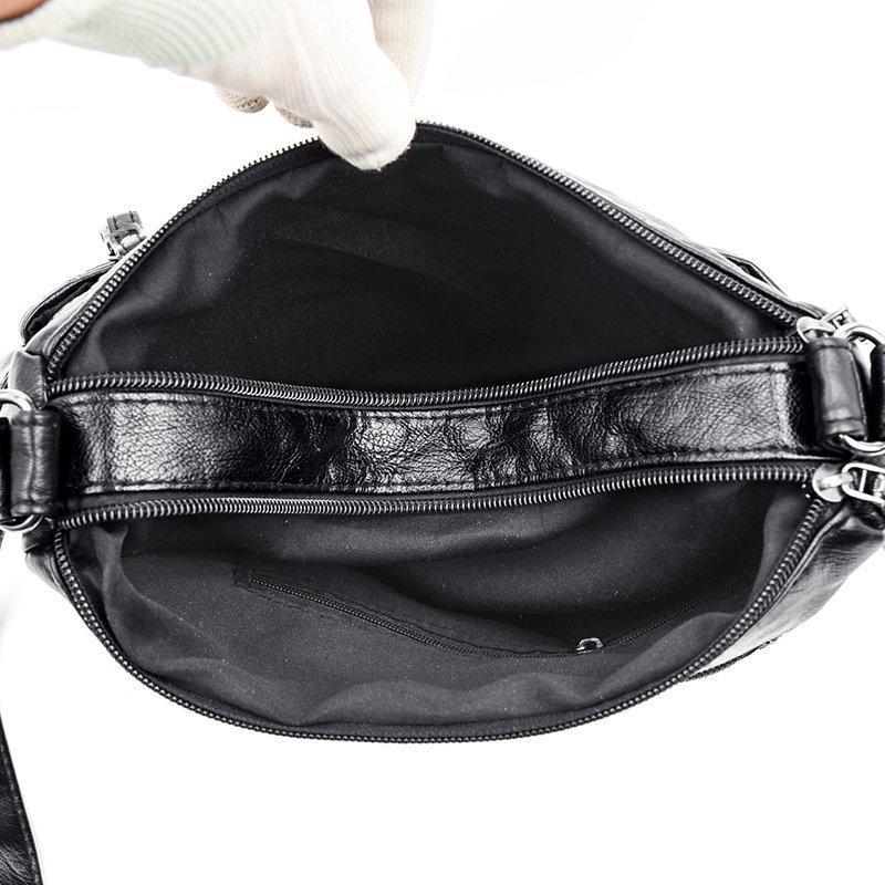 Women's Soft Leather Large Capacity Shoulder Bag Crossbody Bag for Middle-Aged Mother Bag