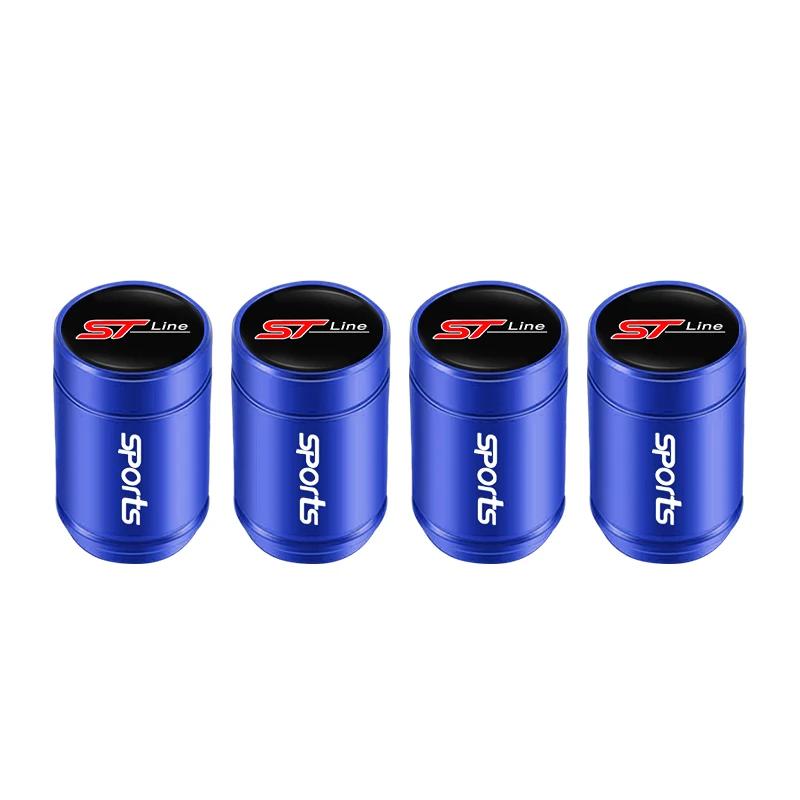 YJBU1 4pcs Metal Car Tire Valve Caps 3D Aluminum Alloy Stem Caps For Ford ST Line Explorer Transit Ranger Kuga F150 Fusion Taurus GHIA