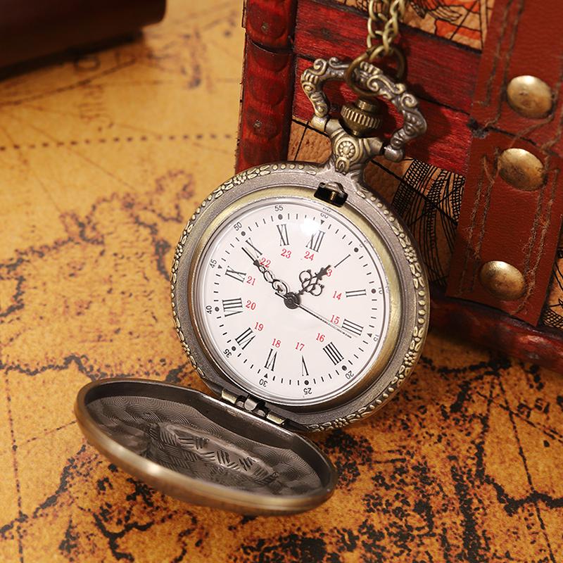 Антикварные карманные часы в стиле стимпанк, бронзовые часы с колокольчиком ада, кварцевые карманные часы, ожерелье, подвеска, часы-брелок-цепочка, идеальный выбор для подарков для мужчин и женщин