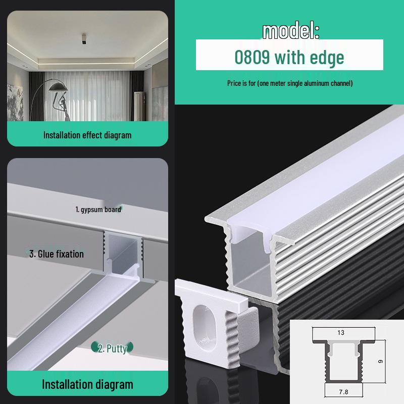 Seamless Linear Recessed LED Light Channel - Aluminum Strip Slot Design