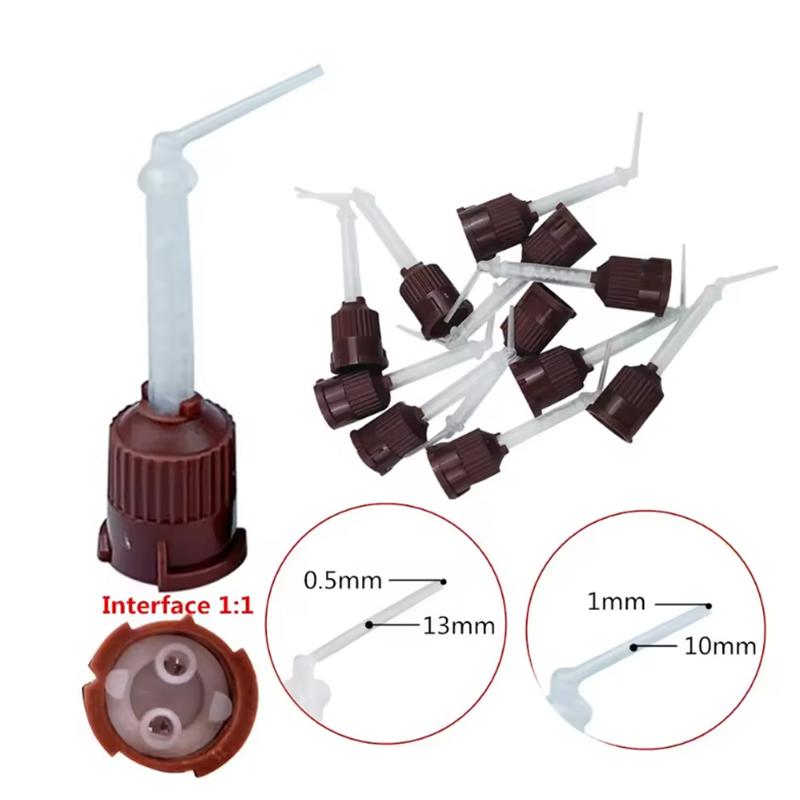 50 Pcs Dental Solidification Mixing Tips Disposable Mixers Dentistry Bozzles Mixing Tube Dental Supplies