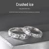 Кольцо-индекс из серебра 925 пробы с покрытием, имитирующее колотый лед: Элегантные парные украшения унисекс