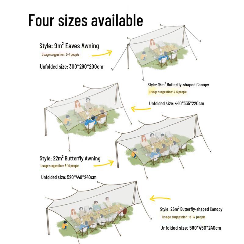 Jingdong Square Black Vinyl Camping Canopy