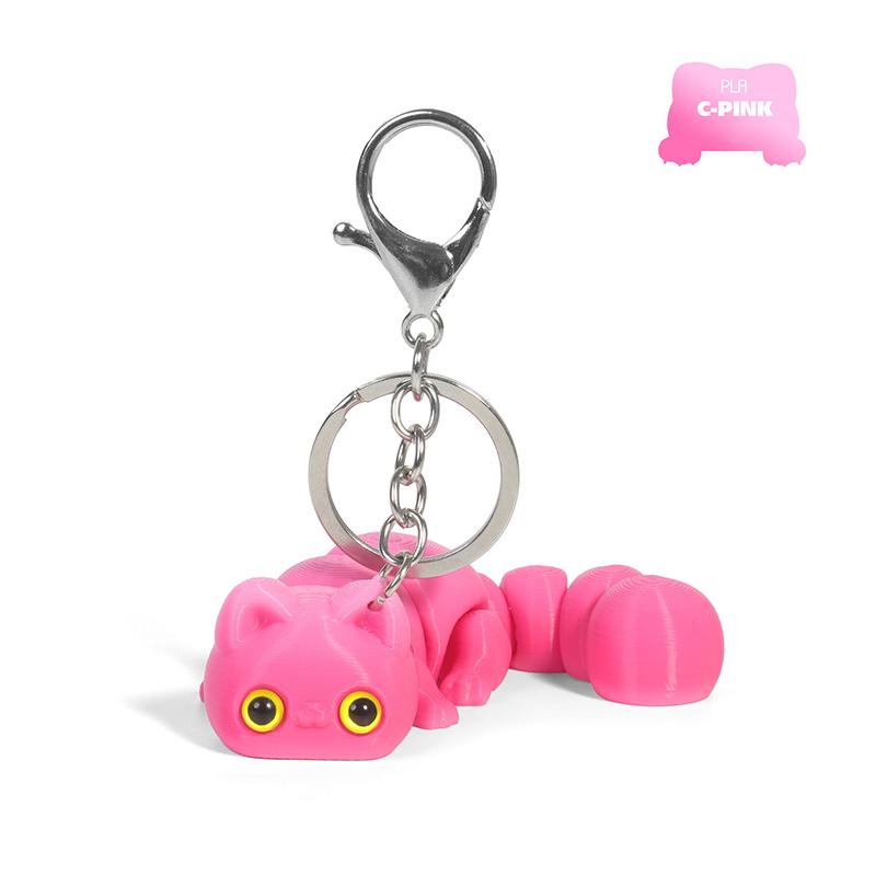 Ovly 3D-печатный милый кавайный брелок для ключей Lucky Kawaii Cat, подвижный брелок для сумки автомобиля, подарочный аксессуар, модель, фигурки, игрушки, подарок для детей, игрушки для снятия стресса