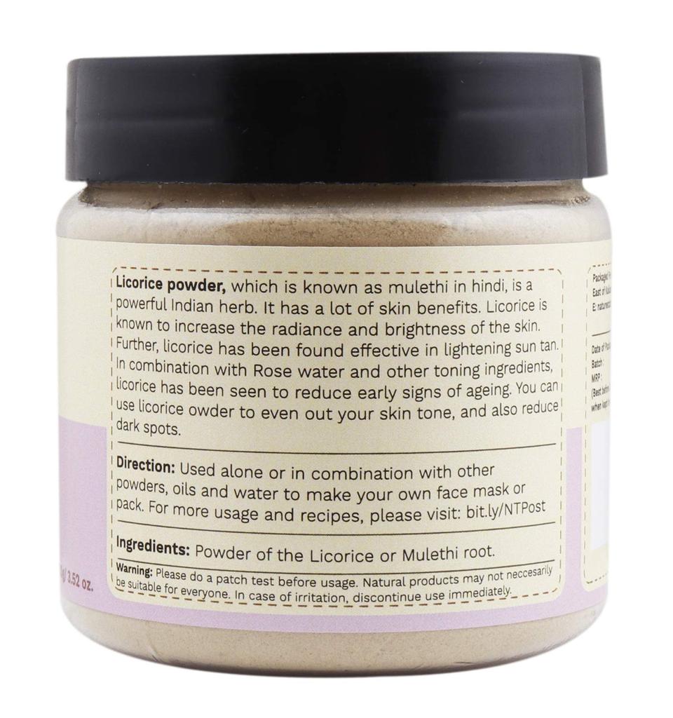 Косметический порошок Солодки (100 г), Mulethi Licorice Powder, Nature's Tattva
