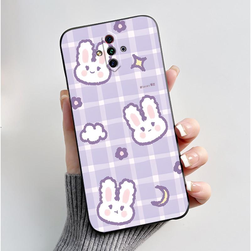 For ZTE Nubia Play 5G NX651J Case Cute Heart Rabbit Black Soft Silicone Shockproof Back Cover For Nubia RedMagic 5G Lite Casing