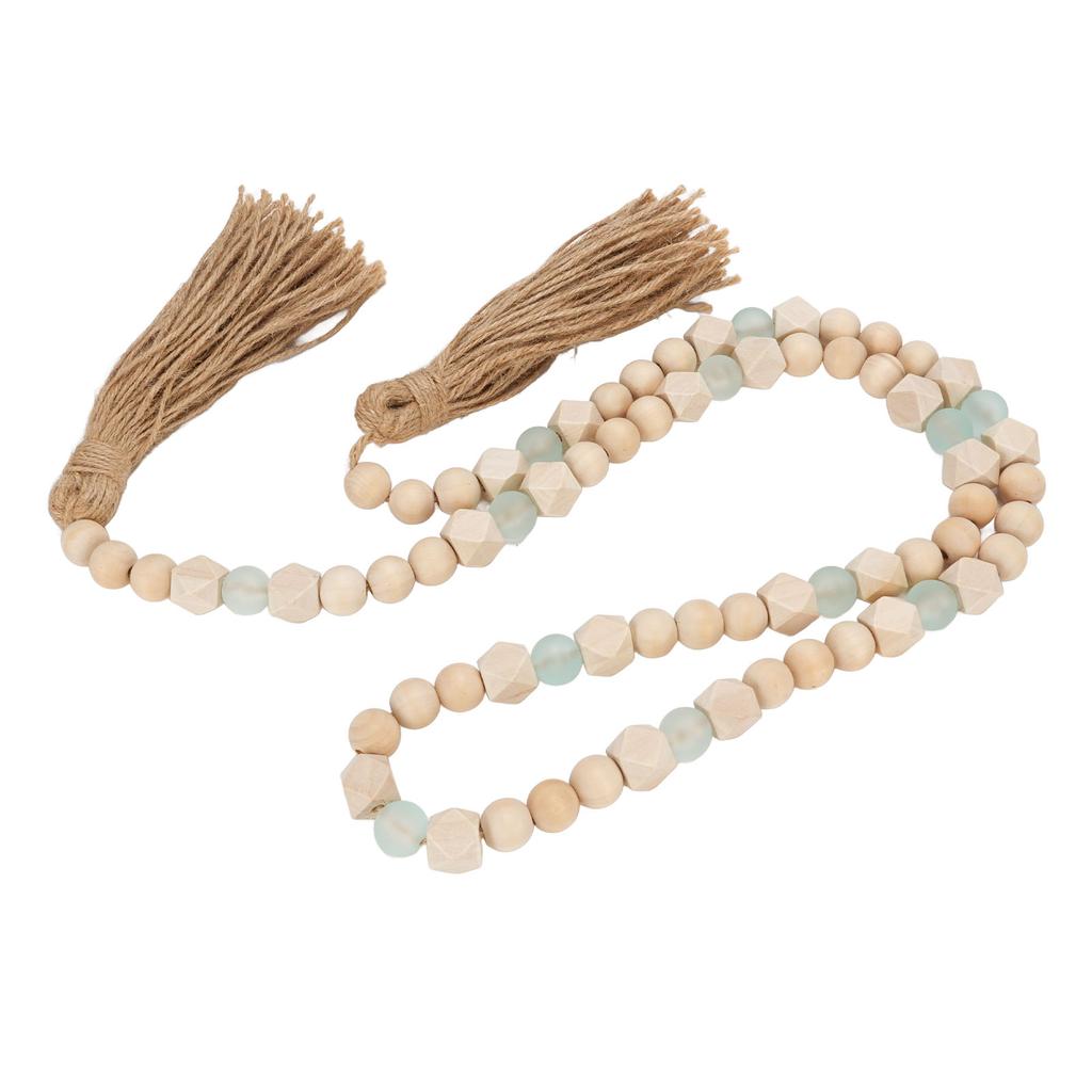 Гирлянда из деревянных бусин с кисточками, настенная гирлянда из деревянных бусин, украшение для фермерского дома