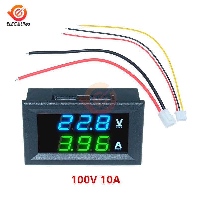 DC 1-111V 11A 11A 111A Auto Car Electronic Digital Voltmeter Ammeter 1.16'' LED Display Voltage Regulator Volt AMP Meter Tester