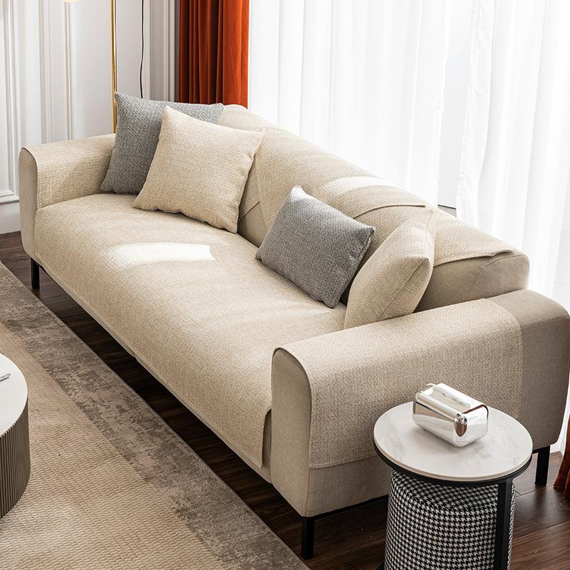 Скандинавская однотонная подушка для дивана Простая современная всесезонная тканевая подушка Нескользящий чехол Чехол Диванное полотенце Накидка Ткань