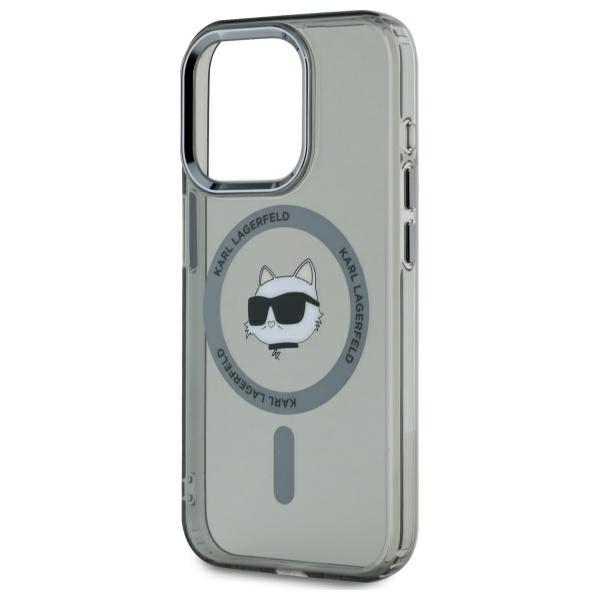 Karl Lagerfeld Klhmp15Xhlschk Iphone 15  Pro Max 6.7 Czarny/Black Hardcase Iml Metal Choupette Head Magsafe