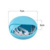 Round Shaped Carry Pouch Pocket Data Line Box Wire Cable Organizer Jewelry Protective Earphone Case