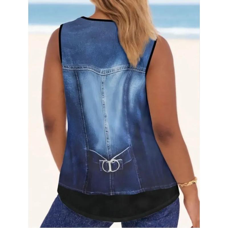 Летний женский жилет без рукавов с креативным цветным принтом, удобный, мягкий, модный, универсальный жилет