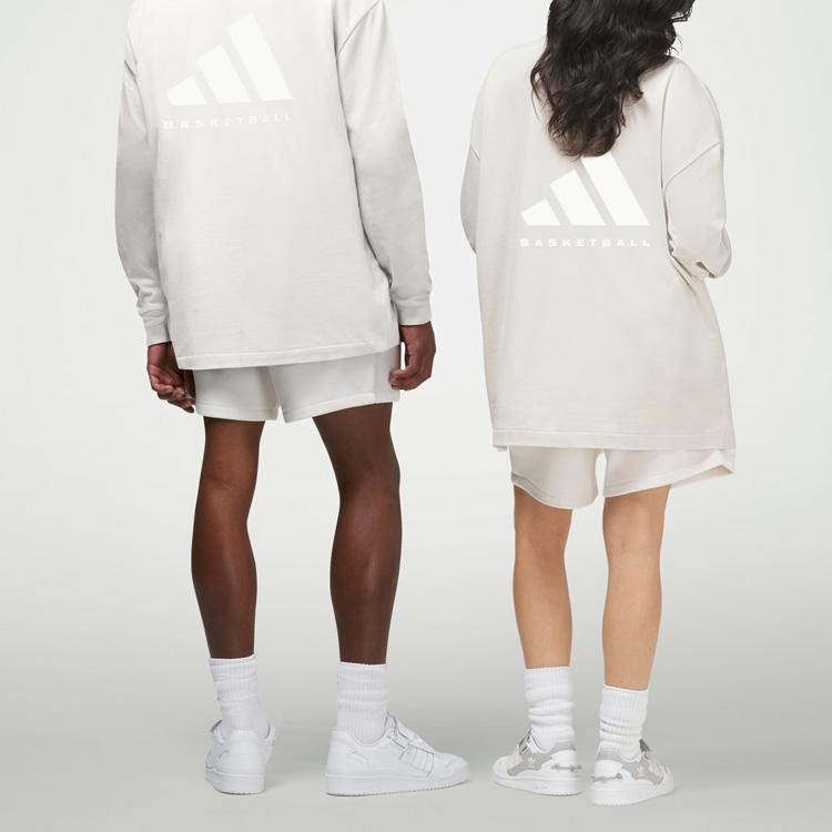 Adidas Баскетбольная футболка Originals Trefoil Chapter 02 с винтажным логотипом и длинными рукавами унисекс-топы цвета алюмо-земля-коричневый IJ5555