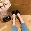 Grape Mother Studiolee Sweet Temperament Versatile Bow Square Head Small Thick Heel Light Mouth Ballet Style Single Shoes Women