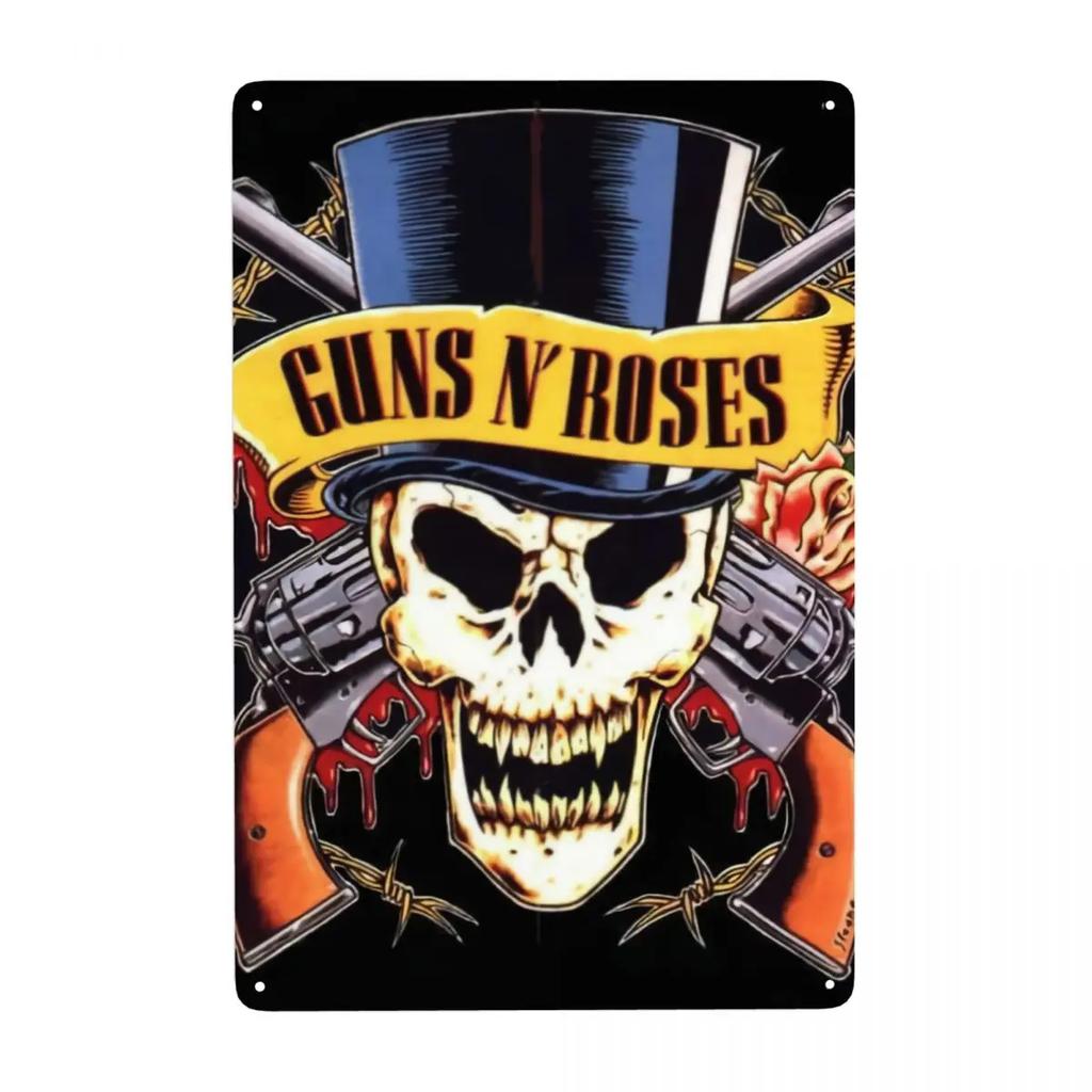 Индивидуальный Логотип Guns N Rose Тяжелый Металл Металлическая Вывеска Жестяные Декоративные Знаки Табличка Офис Магазин Пабы Клуб Мужская Берлога Бар Настенный Декор Искусство