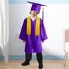 3 Pcs/Set Children Kindergarten Graduation Uniform with Tassel Hat And Shawl V Neck Calf Length Long Sleeve Zipper Closure Elementary Graduation Robe