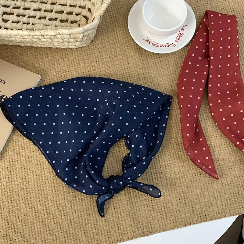 Headscarf, Silk Scarf, Square Scarf, High-end New Small Polka Dot Versatile Scarf, Multi-functional Bag Binding, Headband, Decorative Belt.