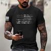 Men's Fashion Casual Short Sleeve Round Neck Independence Day Flag T-Shirt Top
