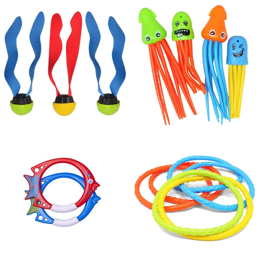 Красочный детский набор для дайвинга с водными кольцами, торпедой, для развлечений в бассейне для детей от 3 до 6 лет