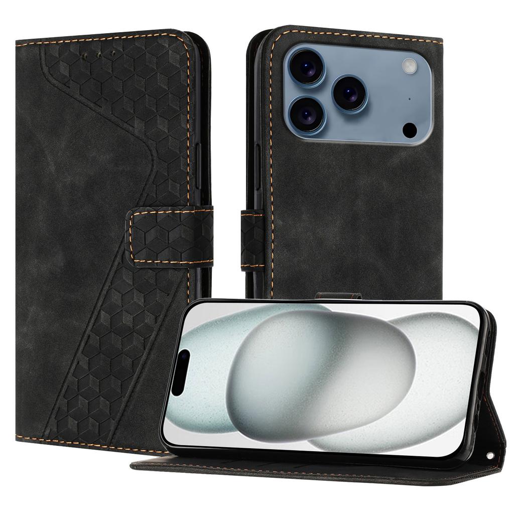 For iPhone 17 Pro Max Leather Case 7-Shaped Pattern Wallet Stand Shockproof Phone Cover